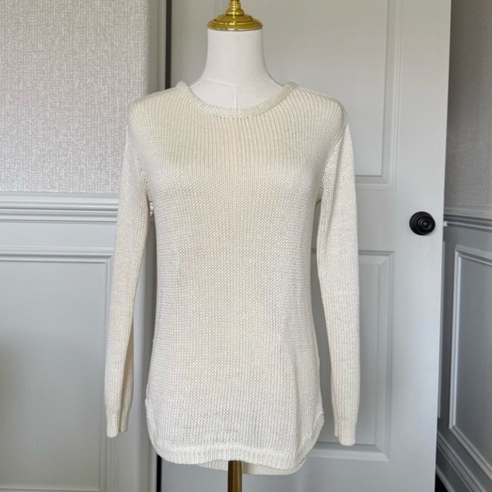 H&M Elegant Cream Women's Crew Neck Sweater XS